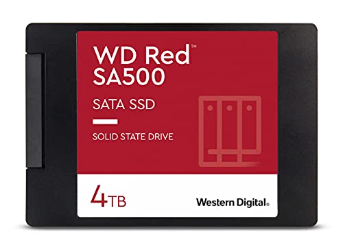 Western Digital 4TB WD Red SA500 NAS 3D NAND Internal SSD - SATA III 6 Gb/s, 2.5"/7mm, Up to 560 MB/s - WDS400T1R0A, Solid State Hard Drive