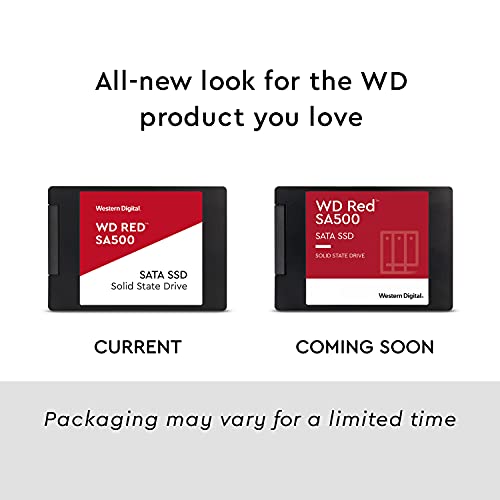 Western Digital 4TB WD Red SA500 NAS 3D NAND Internal SSD - SATA III 6 Gb/s, 2.5"/7mm, Up to 560 MB/s - WDS400T1R0A, Solid State Hard Drive