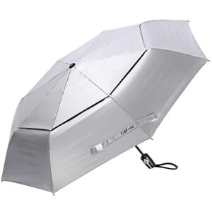 g4free upf 50+ uv protection travel umbrella 46 inch windproof silver coating sun blocking umbrella(silver/blue)