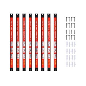 magnetic tool holder 18 inch 8 pack heavy duty magnet tool bar strip rack wall mount red
