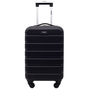 wrangler hardside spinner luggage, black, carry-on 20-inch