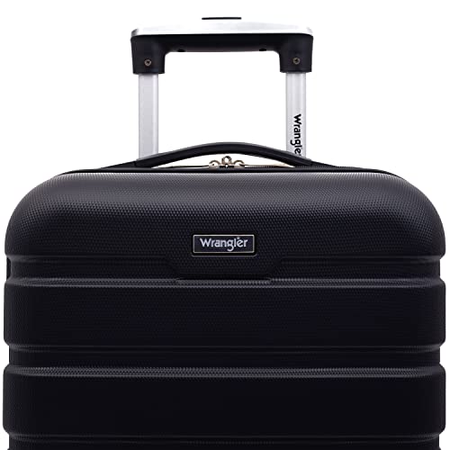 Wrangler Hardside Spinner Luggage, Black, Carry-On 20-Inch