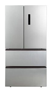 hamilton beach hbfr1504 full size counter depth refrigerator with two freezer drawers, 17.9 cu ft, stainless