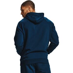 Under Armour Mens Rival Fleece Hoodie , Academy Blue (408)/Onyx White , Large