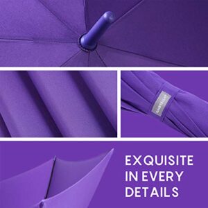 RUMBRELLA Purple UV Stick Umbrella Auto Open UPF 50+ with J Hook Handle 50IN