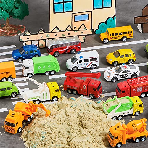 JOYIN 20 Piece Pull Back Cars, Die Cast Metal Toy Cars, Vehicle Set for Toddlers, Kids Play Cars, Matchbox Cars for Girls and Boys, Child Party Favors, Kids Best Gifts