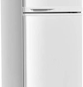 ReunionG, White 2-Door Compact Refrigerator, Counter Fridge with Large 3.4 cu. ft. Capacity, Freezer Unit with Removable Glass Shelves and Adjustable Legs for Kitchen, Dorm, Apartment and Office