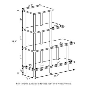 FURINNO Turn-N-Tube 4-Tier Cube Ladder Shelf, Espresso/Black