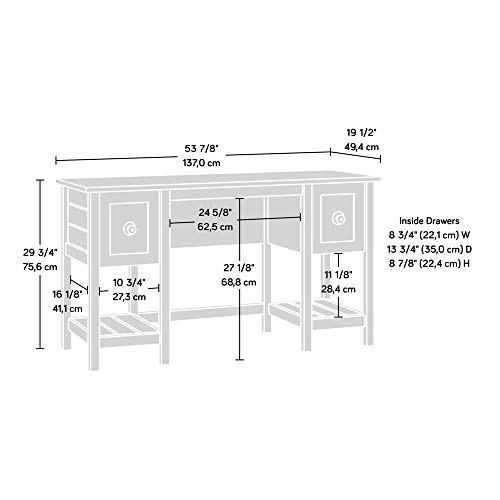 Sauder Granite Trace Desk, L: 53.94" x W: 19.45" x H: 29.76", Rustic Cedar Finish