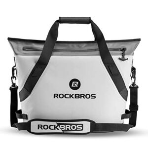 rockbros soft cooler insulated leak proof cooler bag portable 36 can large soft sided coolers waterproof insulated pack cooler for travel, beach, camping, picnic, lunch, fishing, floating, party, work