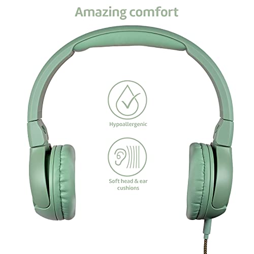 POGS Kids Wired Headphones | The Elephant | Foldable and Durable Headphones for Kids 3+ with Volume Control, Microphone, Volume Limiter 85 dB | Music-Sharing Function | (3.2ft, 3.5mm)