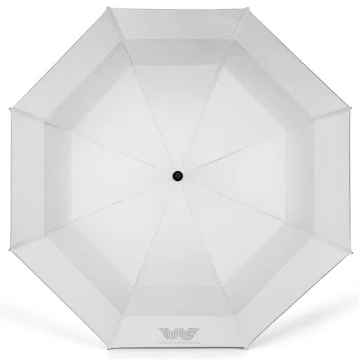 Weatherman Umbrella - Golf Umbrella - Windproof Sports Umbrella Resists Up to 55 MPH Winds - Available in 2 Sizes (62 inch, White)