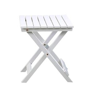 b&z kd-40w folding wood side table adirondack portable square 15.4" d x 15.4" w x 18.3" h outdoor (white)