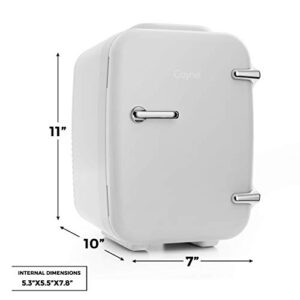 CAYNEL Mini Fridge Cooler and Warmer, (4Liter / 6Can) Portable Compact Personal Fridge, AC/DC Thermoelectric System, 100% Freon-Free Eco Friendly for Home, Office and Car