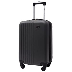 travelers club cosmo hardside spinner luggage, charcoal grey, carry-on 20-inch