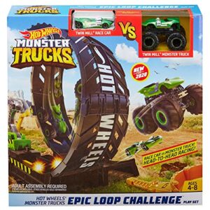 Hot Wheels Monster Truck Epic Loop Challenge Play Set with Truck and car