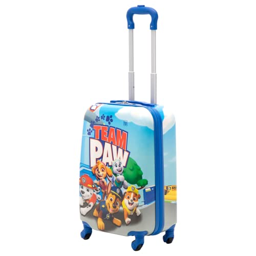 FUL PAW Patrol 21 Inch Kids Rolling Luggage, Hardshell Carry On Suitcase with Wheels, Team PAW