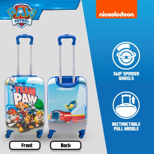 FUL PAW Patrol 21 Inch Kids Rolling Luggage, Hardshell Carry On Suitcase with Wheels, Team PAW