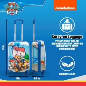 FUL PAW Patrol 21 Inch Kids Rolling Luggage, Hardshell Carry On Suitcase with Wheels, Team PAW