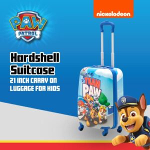 FUL PAW Patrol 21 Inch Kids Rolling Luggage, Hardshell Carry On Suitcase with Wheels, Team PAW