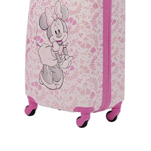 FUL Disney Minnie Mouse 21 Inch Kids Rolling Luggage, Hardshell Carry On Suitcase with Wheels, Pink - Floral