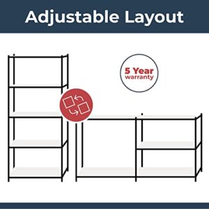 180cm x 120cm x 60cm, Black 5 Tier (175KG Per Shelf), 875KG Capacity Extra Deep Garage Shed Racking Storage Shelving Unit, 5 Year Warranty…