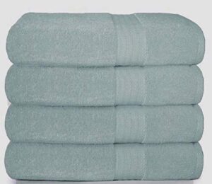 glamburg premium cotton 4 pack bath towel set - 100% pure cotton - 4 bath towels 27x54 - ideal for everyday use - ultra soft & highly absorbent - jade
