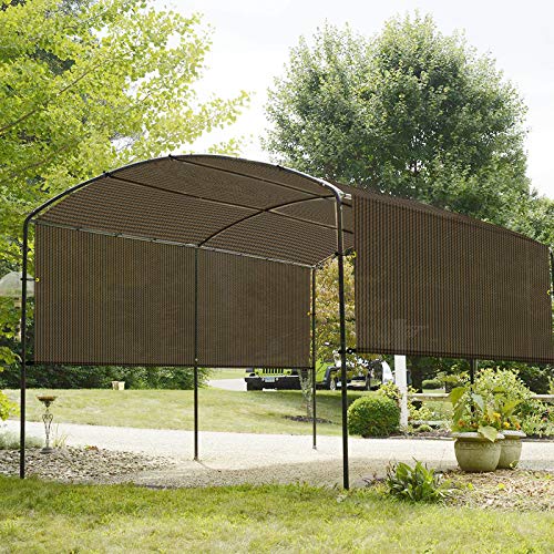 Coarbor Outdoor Pergola Replacement Cover Shade Canopy Permeable with Grommets Weight Rods 9'x16' Brown for Patio Deck Gazebo