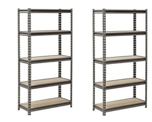 muscle rack ur301260pb5p-sv silver vein steel storage rack, 5 adjustable shelves, 4000 lb. capacity, 60" height x 30" width x 12" depth (pack of 2)