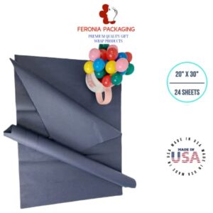 Navy Blue Tissue Paper Squares, Bulk 24 Sheets, Premium Gift Wrap and Art Supplies for Birthdays, Holidays, or Presents by Feronia packaging, Large 20 Inch x 30 Inch