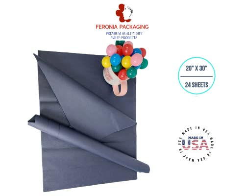 Navy Blue Tissue Paper Squares, Bulk 24 Sheets, Premium Gift Wrap and Art Supplies for Birthdays, Holidays, or Presents by Feronia packaging, Large 20 Inch x 30 Inch