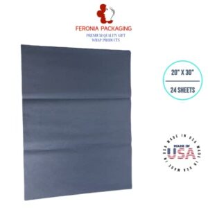 Navy Blue Tissue Paper Squares, Bulk 24 Sheets, Premium Gift Wrap and Art Supplies for Birthdays, Holidays, or Presents by Feronia packaging, Large 20 Inch x 30 Inch