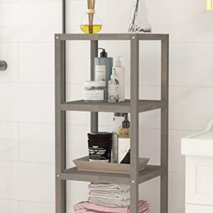 INTERBUILD REAL WOOD Holger 5 Tier Storage Shelving Tower, Acacia Wood, 53" x 15" x 15" - Dusk Grey