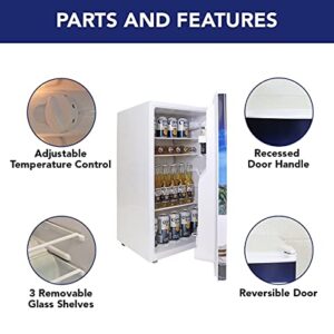 Corona Compact Fridge with Bottle Opener, 90 L/ 95 Quart 3.2 Cubic Foot for Snacks, Beverages, Juice, Beer, Den, Dorm, Office, Games Room, or RV