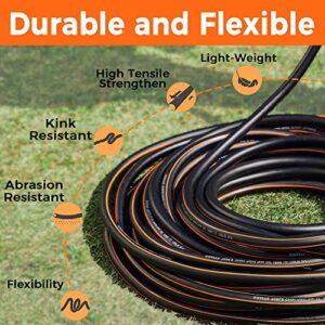 Giraffe Tools Garden Hose 50ft x 5/8", Water Hose Heavy Duty, Flexible, Lightweight Hybrid Hose with Swivel Grip Handle, Male to Female Fittings