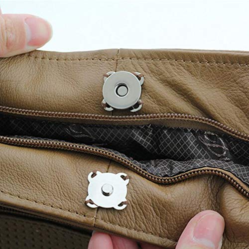 10 Sets Sew in Magnetic Bag Clasps Button Snaps Clasps Magnet Button for Purses Handbag Clothes Scrapbooking Closure Fastener Sewing Craft DIY (Silver,15mm)