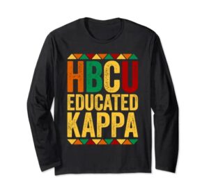 hbcu educated kappa t-shirt historical black long sleeve t-shirt