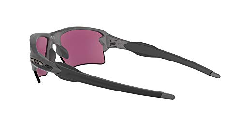 Oakley Men's OO9188 Flak 2.0 XL Rectangular Sunglasses, Steel/Prizm Road Jade, 59 mm