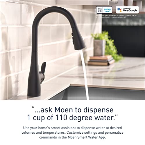 Moen 7594EVC Arbor Smart Faucet Touchless Pull Down Sprayer Kitchen Faucet with Voice Control and Power Boost, Chrome