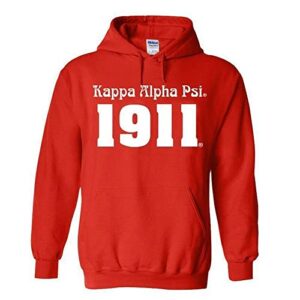 kappa alpha psi logo hooded sweatshirt large red