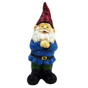 alpine corporation zen872 alpine red hat bearded garden gnome statue, 5" l x 5" w x 12" h, multicolor