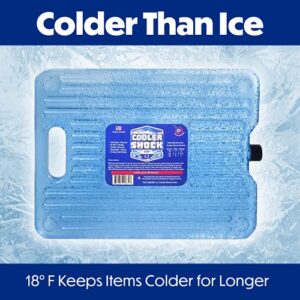 Cooler Shock Ice Packs for Cooler - 2 Reusable, Long Lasting, Cold Freezer Packs for Coolers, Lunch Bags & Totes to Keep Food Fresh - Clear