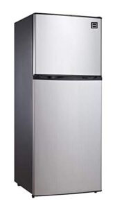 rca rfr1207 top freezer apartment size refrigerator, 12 cu ft, stainless, silver