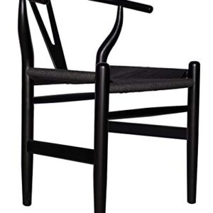 Amazon Brand - Stone & Beam Classic Wishbone Dining Chair, 22.4"W, Black / Black