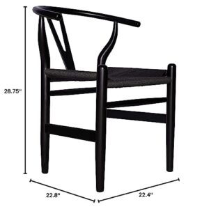 Amazon Brand - Stone & Beam Classic Wishbone Dining Chair, 22.4"W, Black / Black