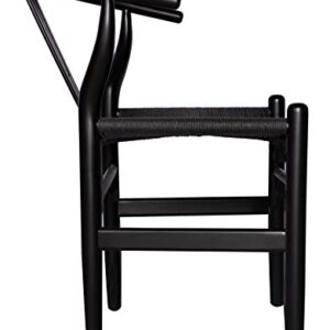 Amazon Brand - Stone & Beam Classic Wishbone Dining Chair, 22.4"W, Black / Black