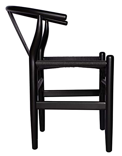 Amazon Brand - Stone & Beam Classic Wishbone Dining Chair, 22.4"W, Black / Black