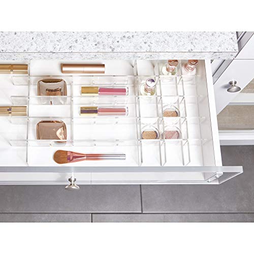 iDesign - 42910 Clarity BPA-Free Plastic Customizable in-Drawer Storage Organizer Dividers, 16" x 9.2" x 1.99", Adjustable