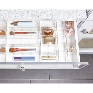 iDesign - 42910 Clarity BPA-Free Plastic Customizable in-Drawer Storage Organizer Dividers, 16" x 9.2" x 1.99", Adjustable