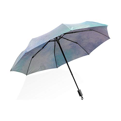 Boy Folding Umbrella Blue Colorful Blue Windproof Compact Umbrella Windproof Rain & Wind Resistant Compact And Lightweight For Business And Travels